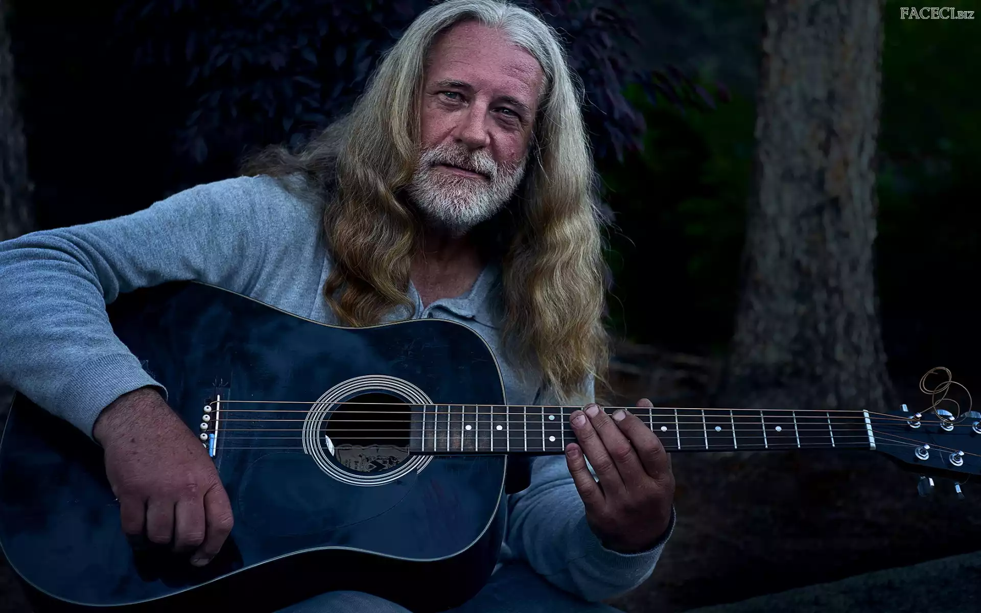 Gitara, Długowłosy, Mężczyzna