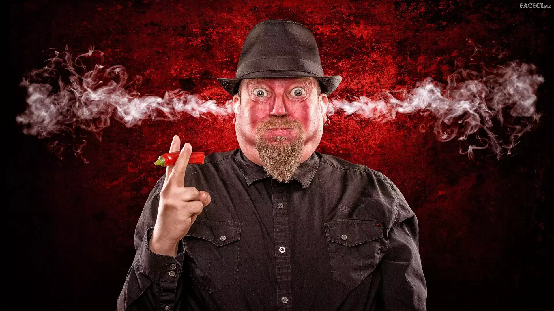 Kapelusz, Śmieszne, Mężczyzna, Dym