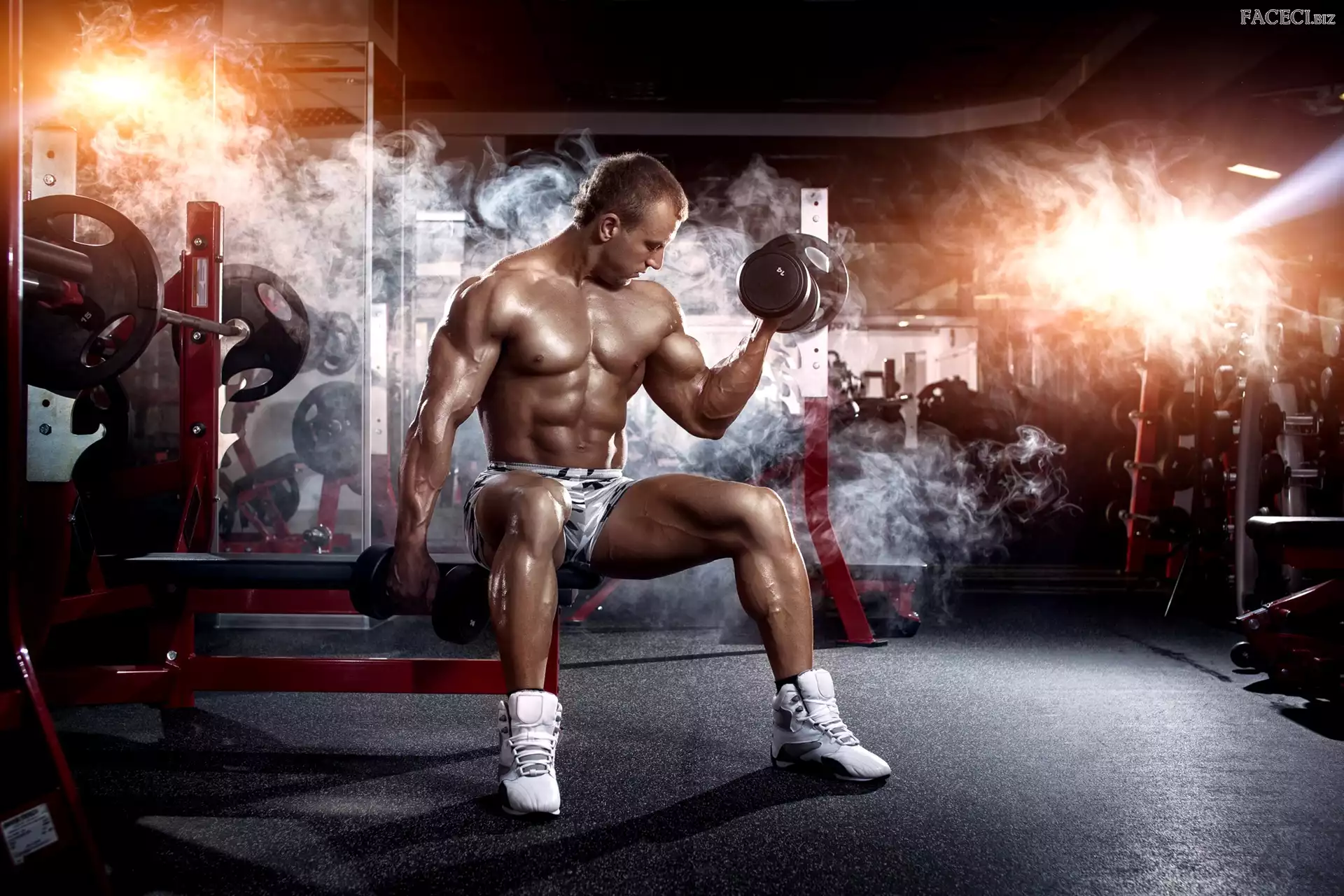 Siłownia, Mężczyzna, Trening