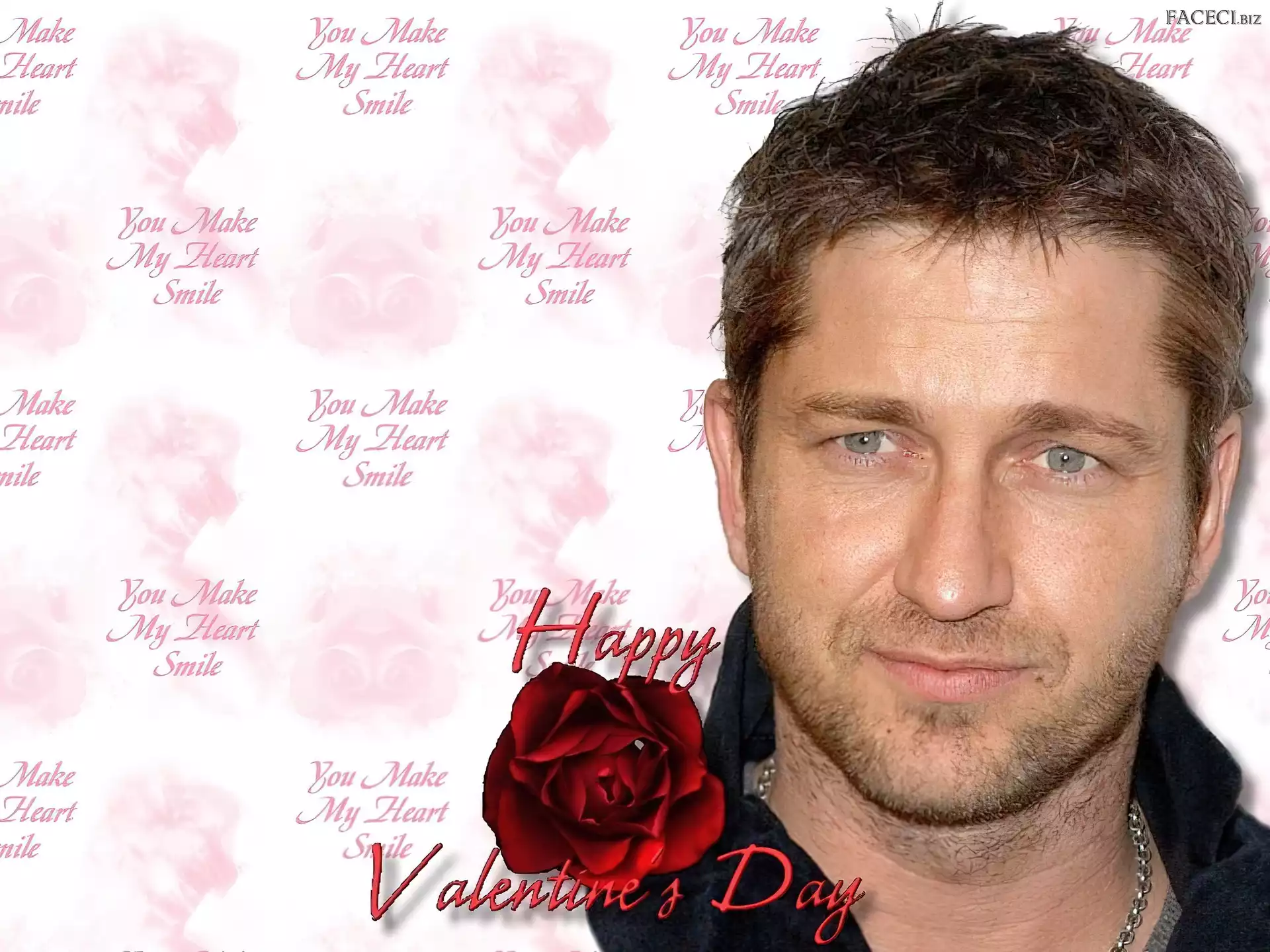 róża, Gerard Butler, niebieskie oczy