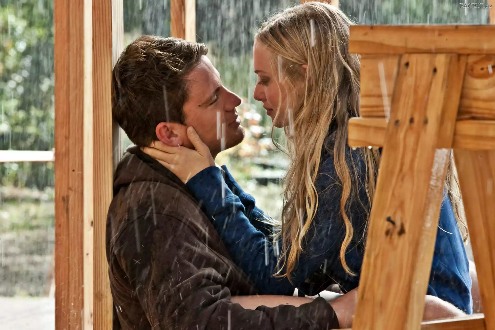 Rozmycie, Deszcz, Mężczyzna, Kobieta, Zakochani